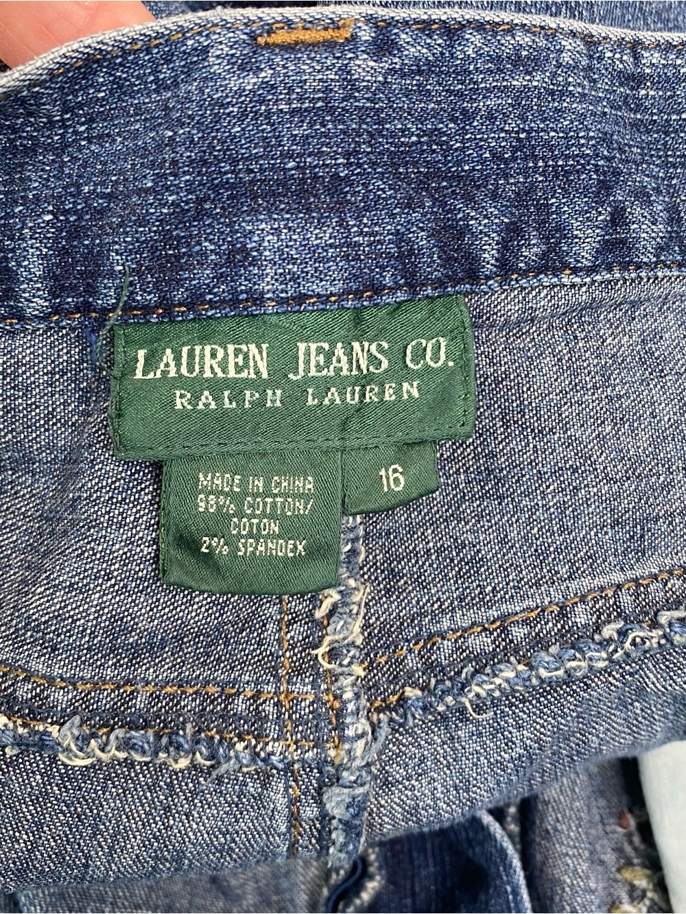 Lauren Jean Co by Ralph Lauren Embroidered Medium Wash Boot Cut Jeans Size 16 - Picture 10 of 13